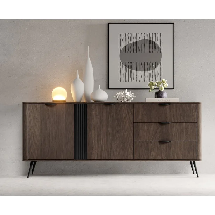 Compleo Kommode mit 3 Schubladen und 2 Türen SHELLY, Elegant Design