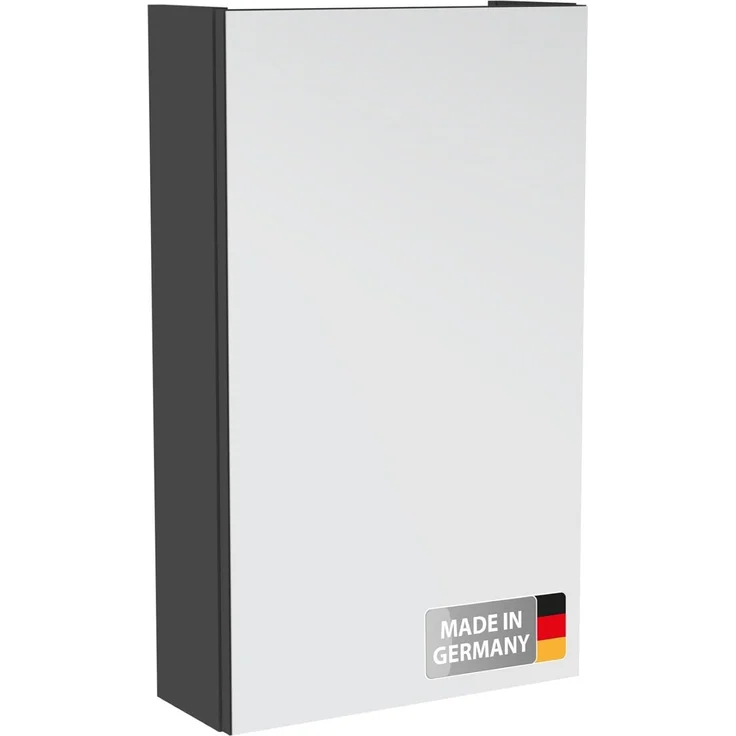 Fackelmann Easy Spiegelschrank in Anthrazit – 40 cm Breite, 1 Einlegeboden, Moderner Badezimmerschrank mit praktischem Stauraum, Made in Germany