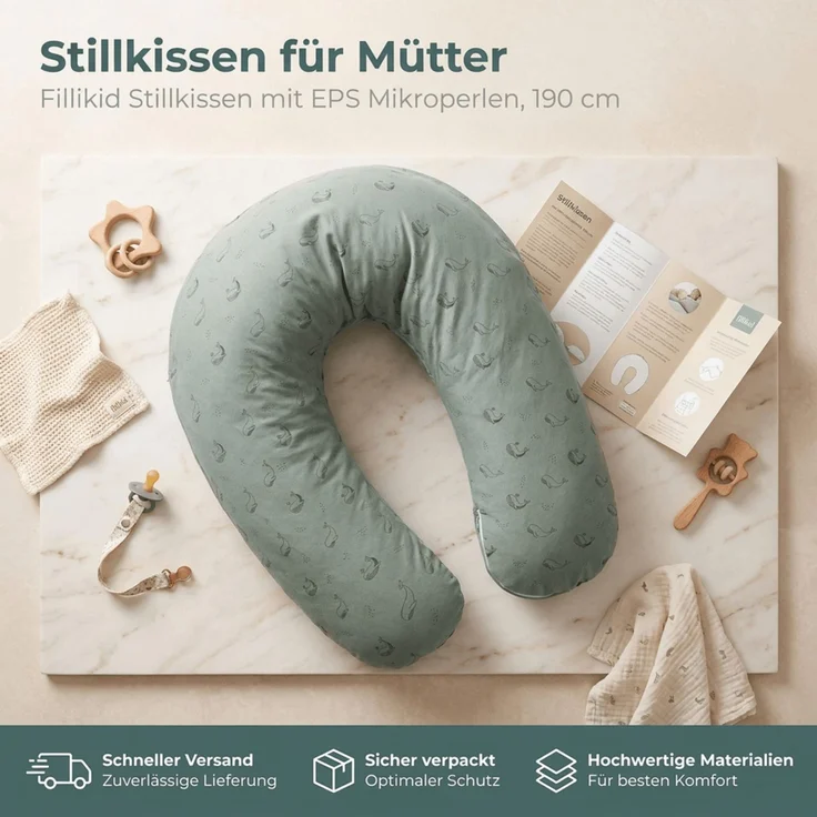 Fillikid Stillkissen Stillkissen EPS Mikroperlen 190 cm Exklusiv – Bild 5