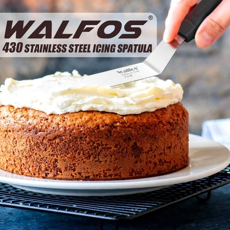 Walfos Abgewinkelter Zuckergussspatel Set Edelstahl Backen 15cm 20cm 25cm – Bild 7