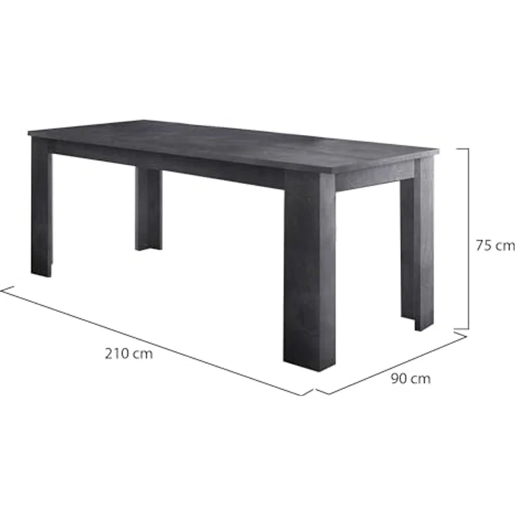 Dmora - Ausziehbarer Tisch Natan, Ausziehbare Konsole für bis zu 12 Sitzplätze, Ausziehbare Konsole 100 % Made in Italy, 160/210 x 90 x 75 cm, Schiefer – Bild 7