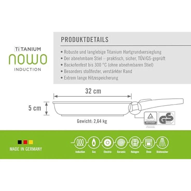 WOLL 'Nowo Titanium' Bratpfanne, 32,0 cm, Induktionsgeeignet – Bild 8
