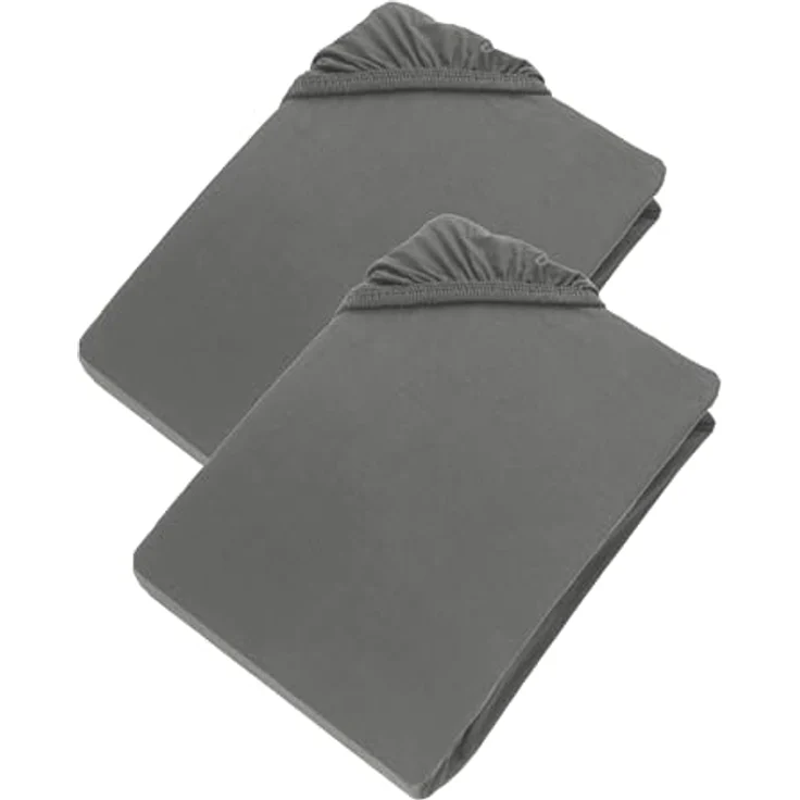 Esprit Spannbettlaken PREMIUM Spannbettlaken, 95% Baumwolle, 5% Elasthan, Gummizug: rundum, (2 Stück), 100 x 200 cm - 2er Set in Anthrazit – Bild 7