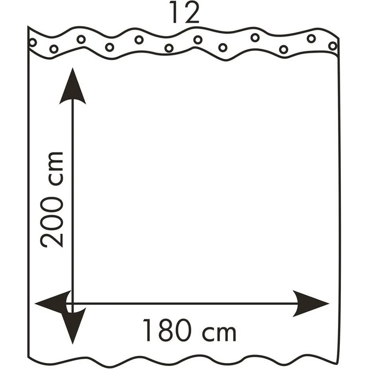 Kleine Wolke Duschvorhang Kito, 180 x 200 cm, schneeweiß – Bild 2