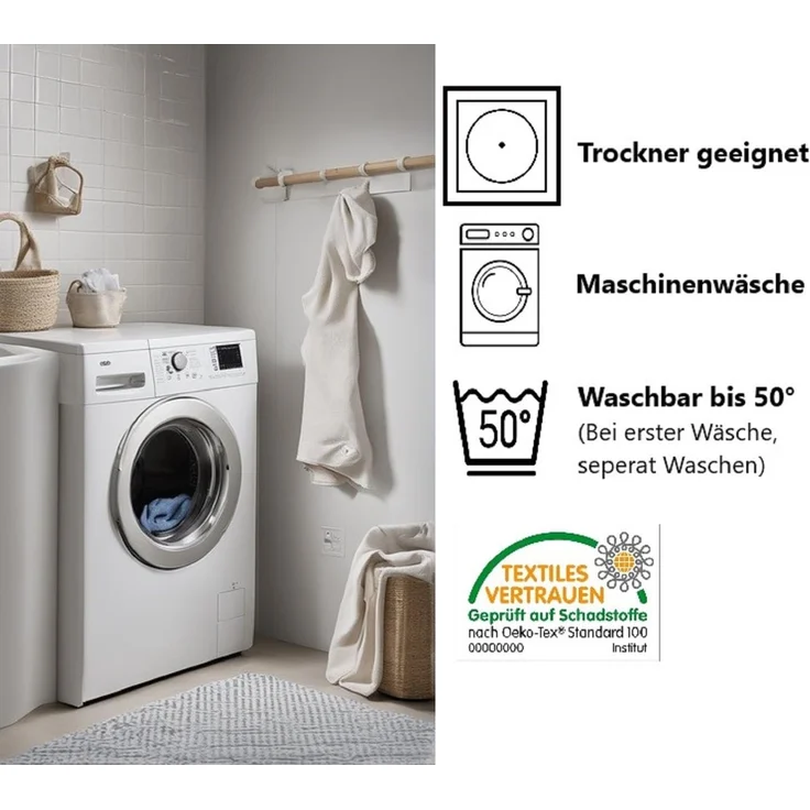 Jersey Kissenbezug, 2er Set, Schwarz, 40x40 cm – Bild 7