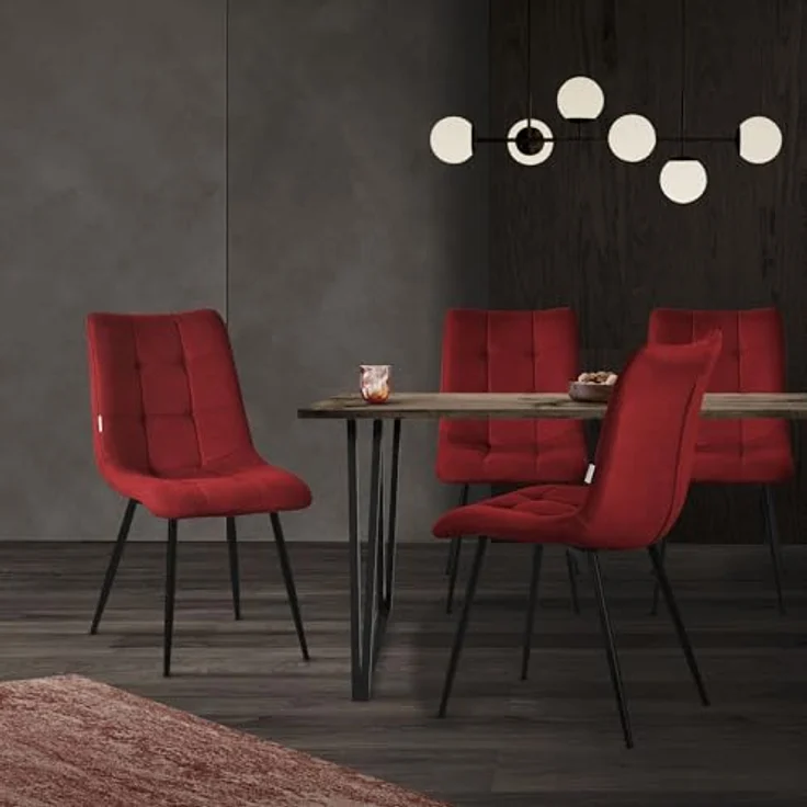 ML-DESIGN Stuhl Esszimmerstühle mit Rückenlehne moderne Design Lounge Küchenstühle (6 St), Polsterstuhl Esstischstühle 6er Set Küchenstuhl Polyester bis 120kg – Bild 3