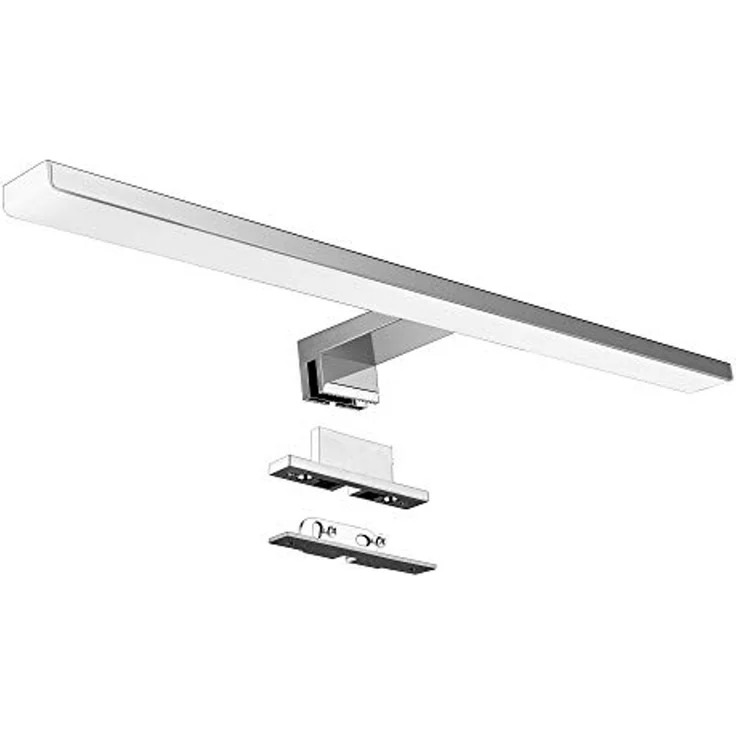 Aourow LED Spiegelleuchte Bad Spiegel Lampe 10W 820lm 40cm Neutralweiß 4000K,3 in 1 Spiegellampe Badezimmer/Badleuchte/IP44 230V,Nickel Chromstahl LED Schrankleuchte – Bild 1