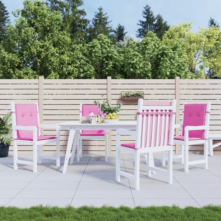 vidaXL Niedriglehner-Auflagen 4 Stk. Rosa Stoff 361335 – Bild 1