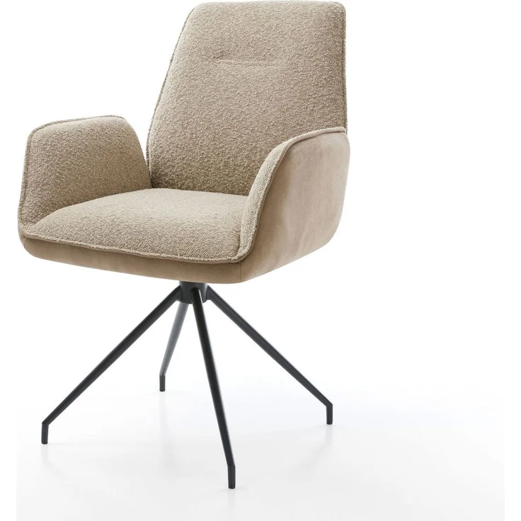 Drehstuhl Zoa-Flex Materialmix Schlamm Kreuzgestell konisch Schwarz 180° drehbar Taschenfederkern – Bild 1