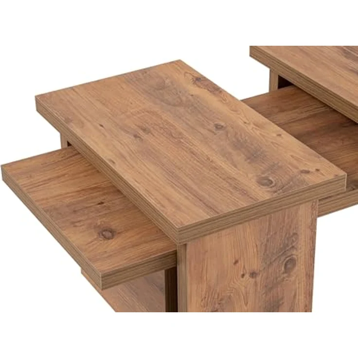 Moderner rustikaler Couchtisch, Atlantic Pine, 110 x 45 x 18 | aus 100% melaminbeschichteter Spanplatte, Stärke: 18 mm | perfekt für Homeoffice & Arbeitszimmer, elegantes & funktionales Design – Bild 9