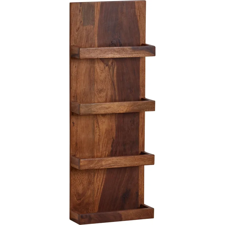 Wandregal 30 x 80 x 10 cm Sheesham Massivholz Hängeregal Modern Schwebend | Großes Design Schweberegal | Regal Hängend Wohnzimmer | Bücherregal Wand