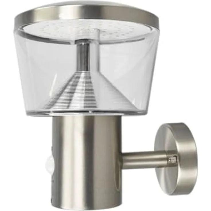 Lindby Edelstahl LED Wandlampe, Außenleuchte mit Bewegungsmelder, spritzwassergeschützt IP44, 8,1W warmweiß (3.000K)
