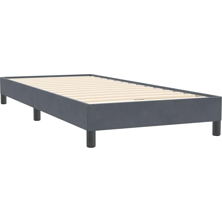 vidaXL Boxspringbett ohne Matratze Dunkelgrau 80x220 cm Samt 3315850 – Bild 6