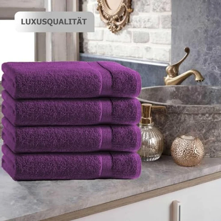 TRENDBUY24 Handtuch Set Handtücher Duschtücher Gästetücher Baumwolle Frottee Premium 4er Set, 100% Baumwolle (4-St), Duschtuch – Bild 7