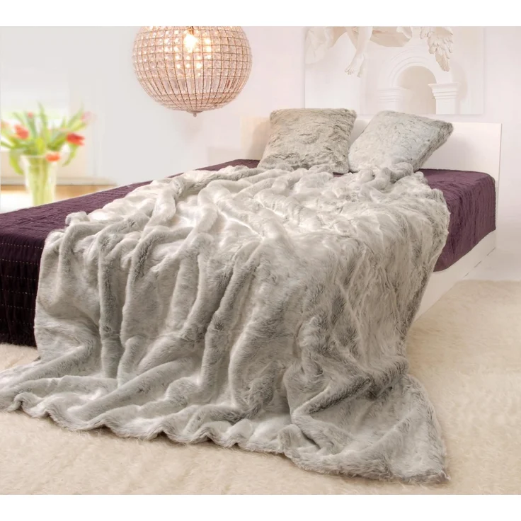 Wohndecke Felldecke (Kunstfell) "Silberfuchs", Wohnen und Accessoires GmbH & Co. KG, Felloptik – Bild 1