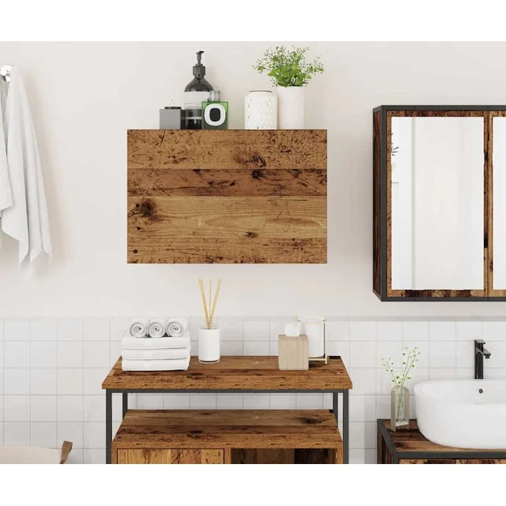 Bad-Wandschrank Altholz-Optik 60 x 25 x 40 cm Holzwerkstoff – Bild 3