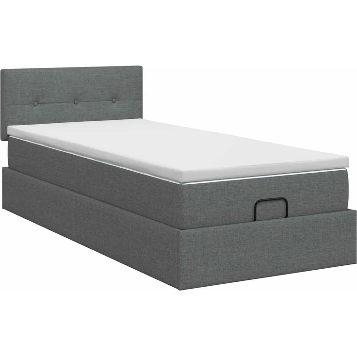 vidaXL Ottoman Bett mit Matratze Dunkelgrau 80 x 200 cm Stoff 3456282 – Bild 8