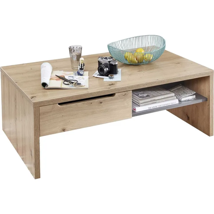 Couchtisch Melanie / Memphis, Holzfarben, 110 x 40 x 65 cm
