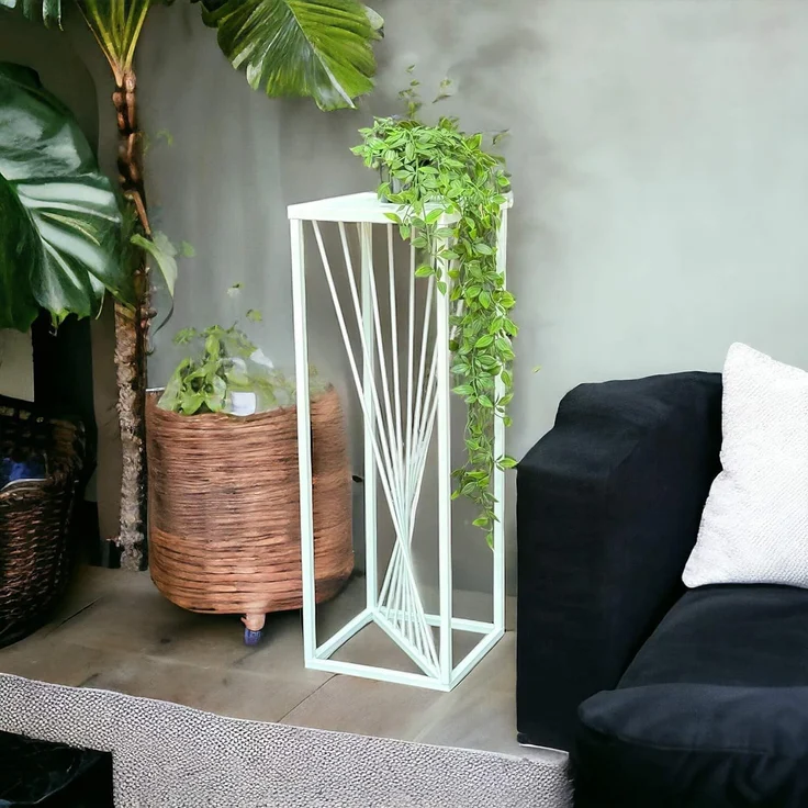 DanDiBo Blumenhocker, Metall Eckig, Weiß, 70 x 24 x 24 cm – Bild 6