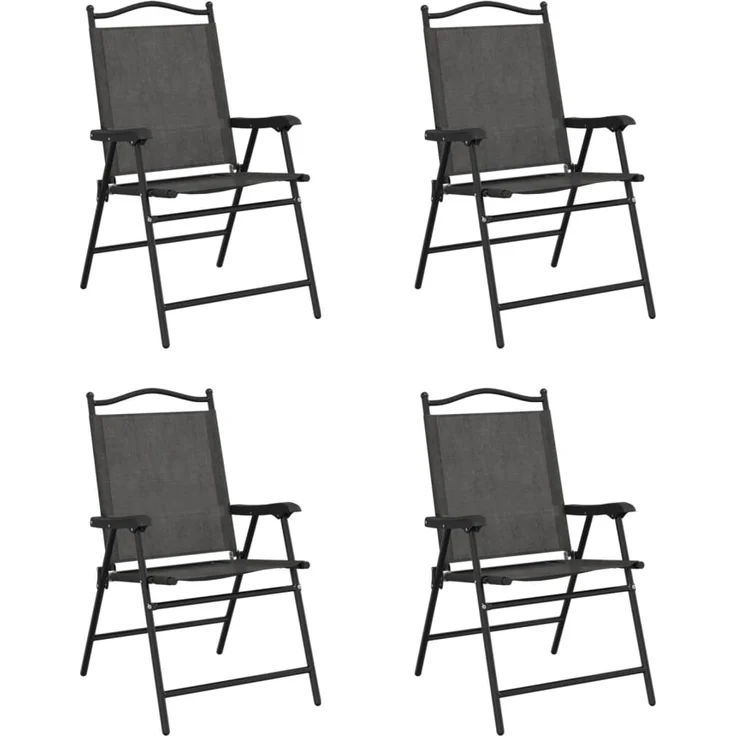 vidaXL Klappbare Gartenstühle 4 Stk. Graumeliert Stahl und Textilene 3157287 – Bild 1