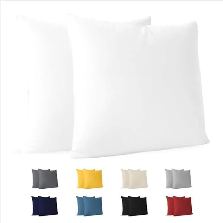 Dreamzie Kissenbezug 30x30 (Set mit 2) - 100% Jersey Baumwolle 150 g/qm Kissenbezüge -Weiß - Für Kissen 30x30 cm - Kissenhülle - Kissenbezug - Resistent und Hypoallergen – Bild 2