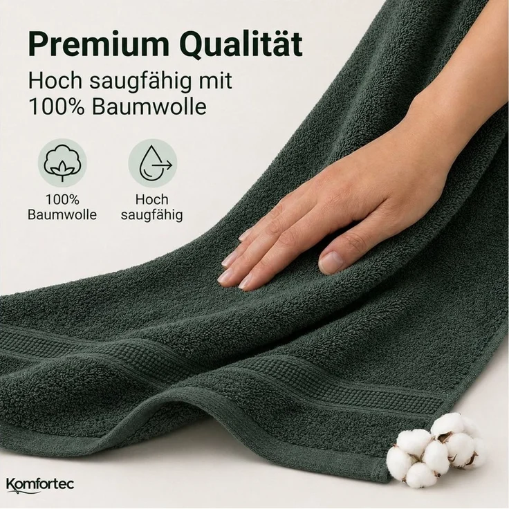 Komfortec Gästehandtücher Set aus 100% Baumwolle, (12-St) – Bild 2