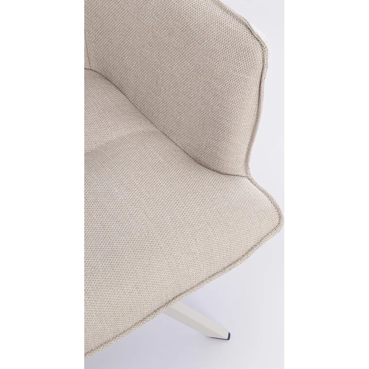 2er-Set Gartenstuhl Genska Drehbar - Alumnium, Metall Weiß, Olefin-Stoff Beige, mit Armlehnen – Bild 8