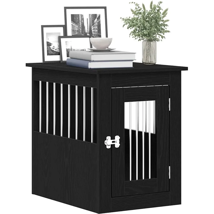 vidaXL Hundebox-Möbel Schwarze Eiche 45 x 62 x 59 cm Holzwerkstoff 862174 – Bild 4