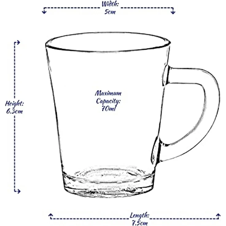Koopmann Espressoglas mit Henkel 6tlg EH - Büro & Garten & Esszimmer & Wohnzimmer & Küche Gläser in Transparent – Bild 6
