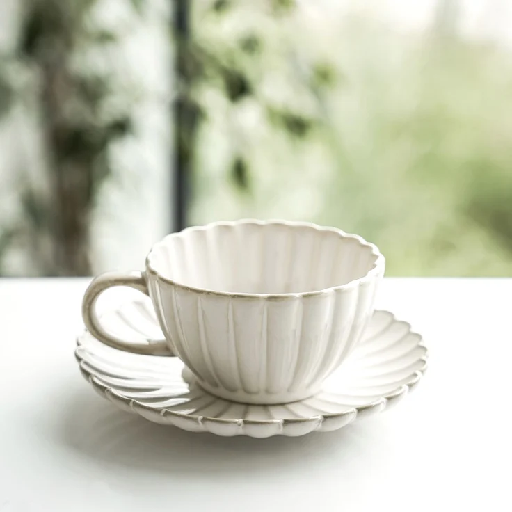 Bloomy Kaffeetassen-Set mit Untertellern 220 ml aus Porzellan - 12-tlg – Bild 4