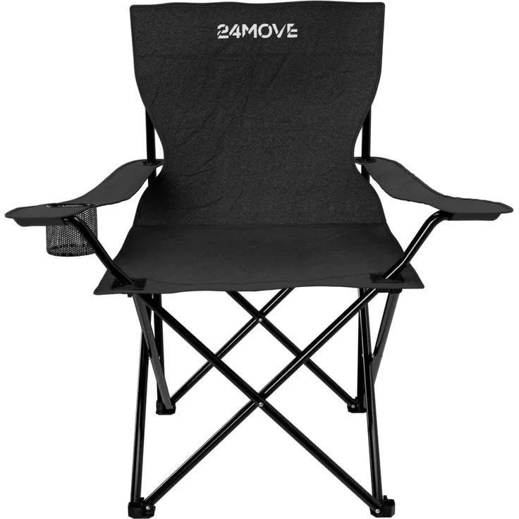 24Move Campingstuhl 24MOVE® Campingstuhl, 2er Set, Anglerstuhl, Getränkehalter, schwarz, mit Tragetasche, schwarz, Klappstuhl, bis 100kg belastbar – Bild 7
