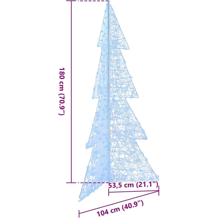 vidaXL Weihnachtsbaum Kaltweiß 180 cm Acryl 240 LEDs 42019211 – Bild 10