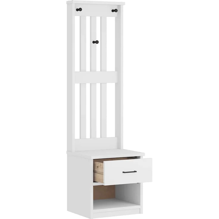vidaXL Garderobenständer SANDNES Weiß 45x40x159,5 cm Massivholz Kiefer 4010483 – Bild 5