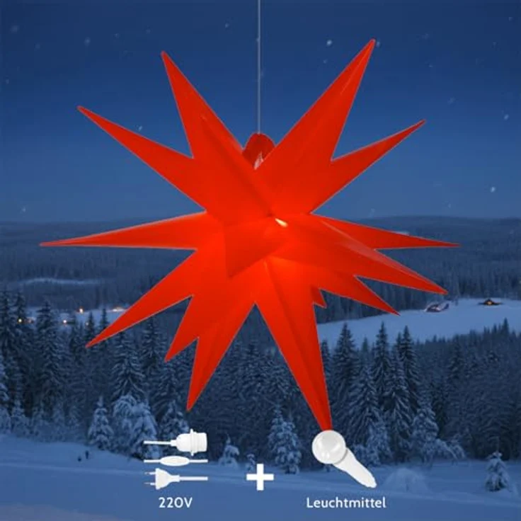 Guru-Shop LED-Stern für außen 3D Außenstern Kaspar, Weihnachtsstern,., Leuchtmittel inklusive – Bild 10