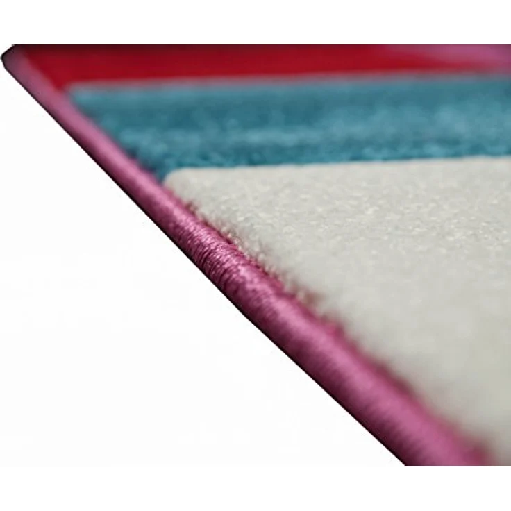 CARPETIA Kinderteppich Spielteppich Kinderzimmer Teppich Karo bunt türkis orange weiss rot pink Größe 80x150 cm – Bild 7