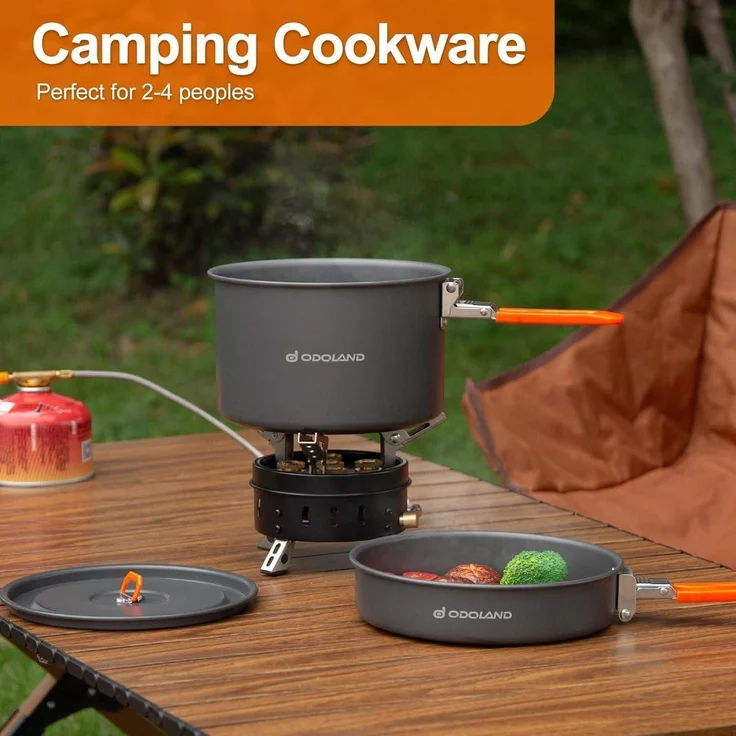 Kochgeschirr Camping Set Topf Bratpfanne Outdoor Für 1-2 personen – Bild 6
