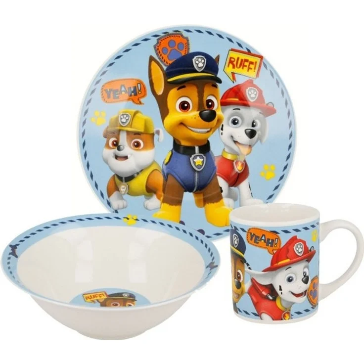 PAW PATROL Kindergeschirr-Set Paw Patrol Boy Icons Porzellan-Geschirrset, Mikrowellengeeignet, spülmaschinenfest – Bild 4