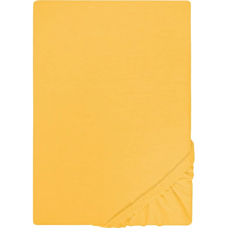 Biberna Jersey-Spannbetttuch, 100 % Baumwolle, Honig, 1x 180x200 cm - 200x200 cm – Bild 5