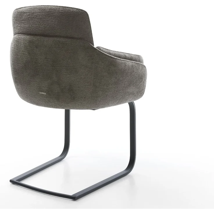 Freischwinger Luan-Flex mit Armlehnen Bouclé Soft Schlamm Freischwinger flach Schwarz – Bild 5