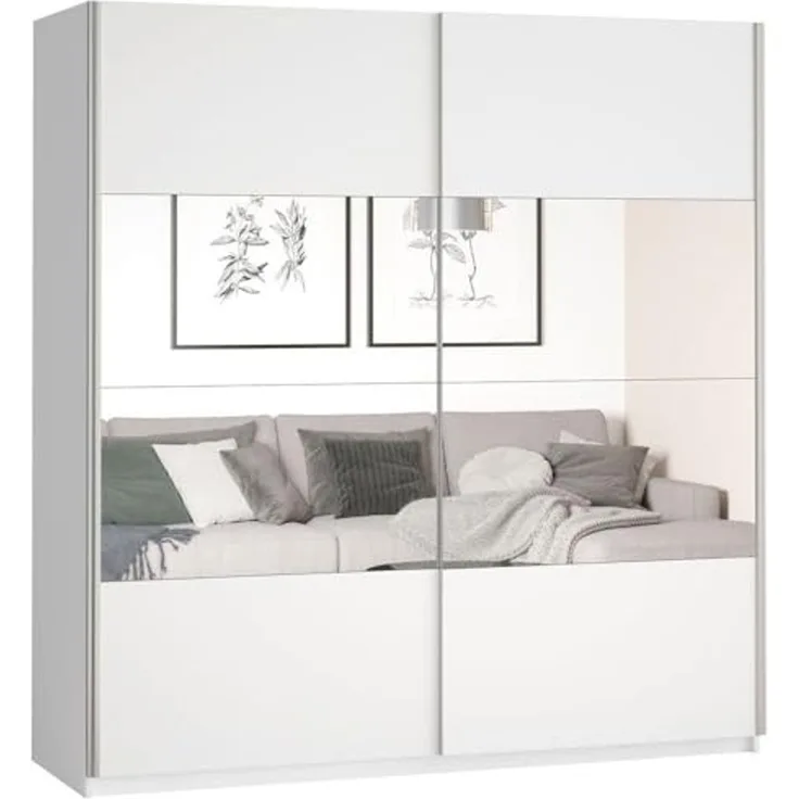 Schwebetürenschrank Beta Kleiderschrank Ausführung weiß