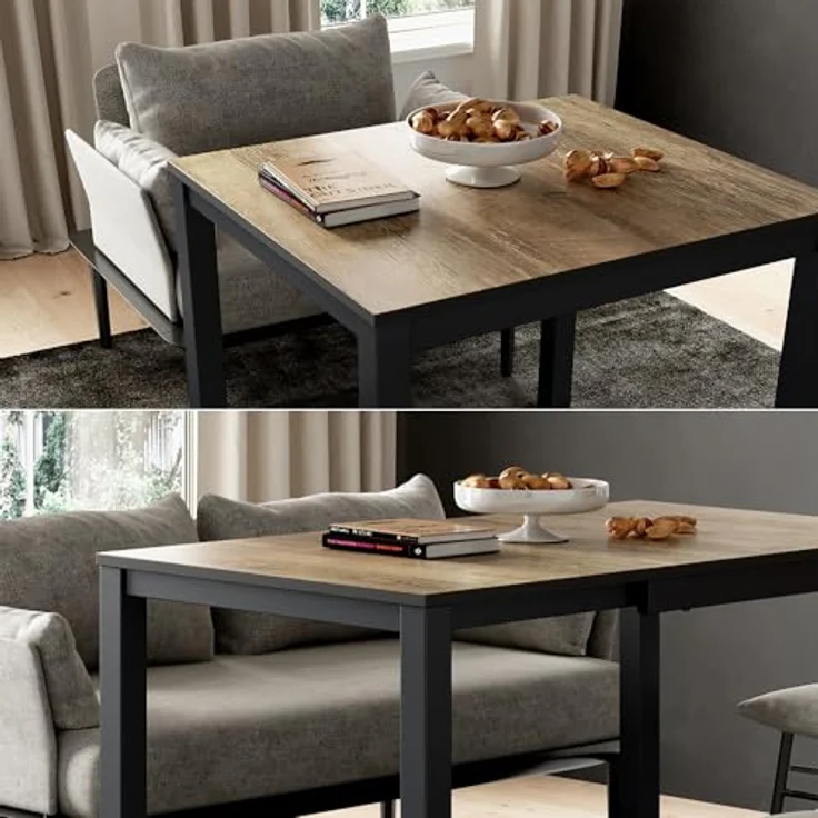 Esstisch Granny Eiche rustikal/Anthrazit 120 x 70 cm ausziehbar Vicco – Bild 6