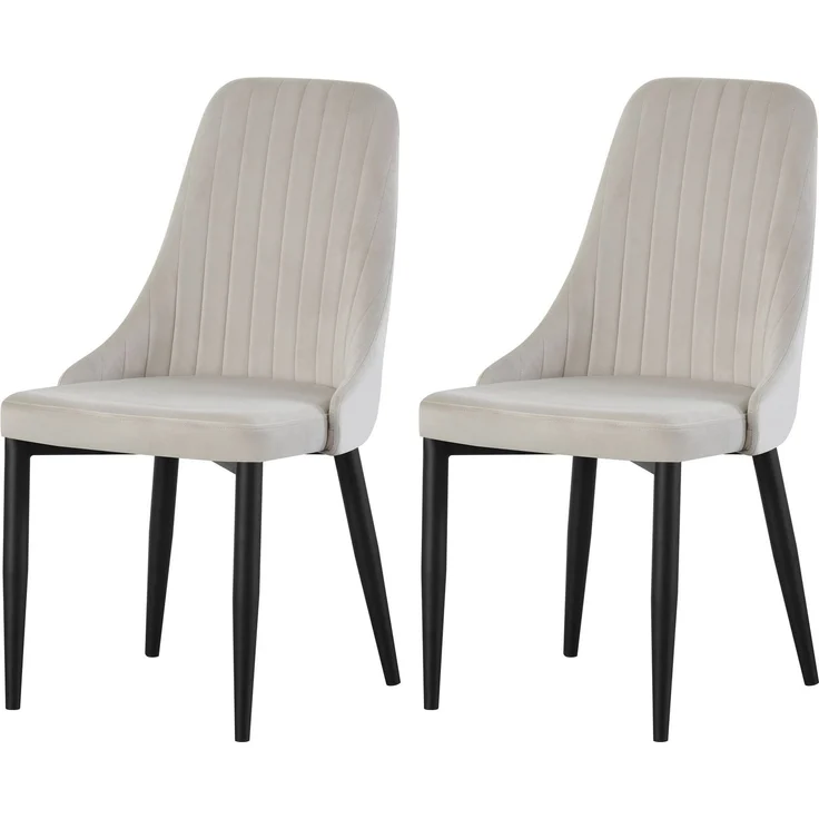 Stuhl 2er Set Monaco Stühle in Creme - gemütliches Design - Top Qualität B/H/T: 44x88x58 cm – Bild 1