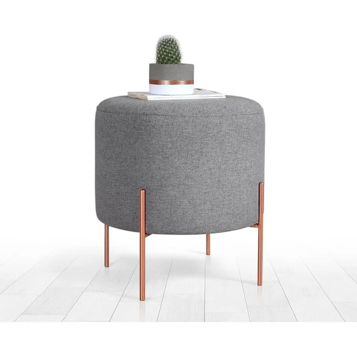 Hanah Home 'Copper 51 - Grey' Pouffe, Grau, 40 x 42 x 40 cm – Bild 3