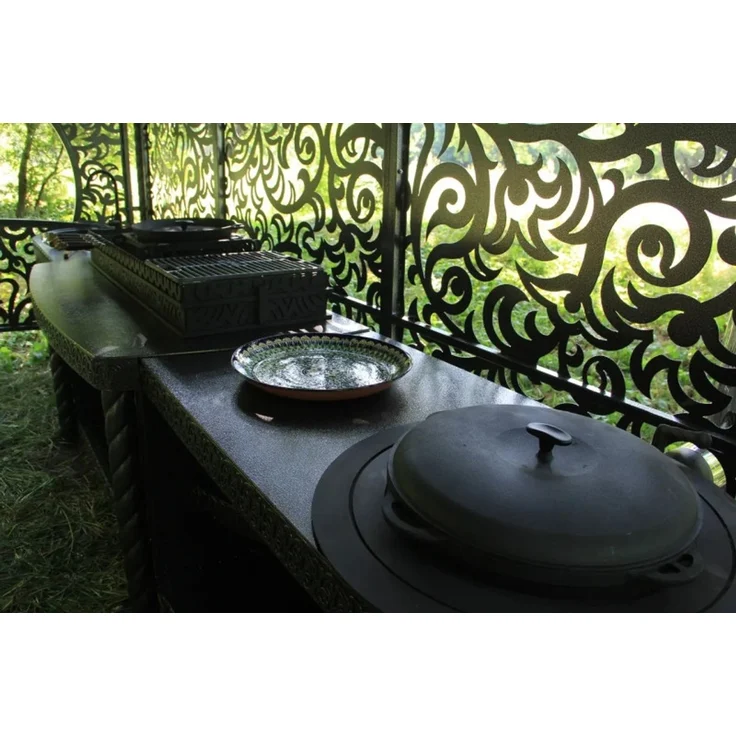 Außenküche – Luxus-Gartenpavillon Zeus in Schwarz – Bild 2