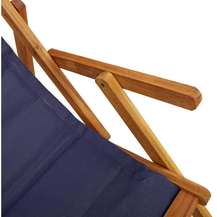 vidaXL Klappstuhl mit Armlehnen Blaues Akazienholz & Textilene 4108069 – Bild 8
