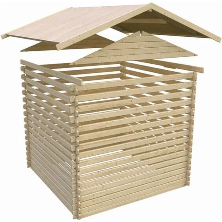 Mittelwandhaus Lagor 2 - 507x327 cm, 38 mm Blockbohlen natur, Karibu – Bild 5