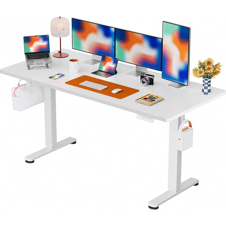 ErGear Elektrisch Höhenverstellbarer Schreibtisch 160x80 cm, Schreibtisch Höhenverstellbar mit 4-Gedächtnis-Smart-Pult für Home-Office mit Verbindungsplatte