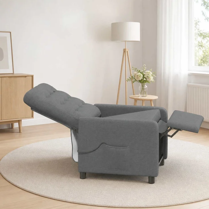 vidaXL Massagesessel mit Liegefunktion Dunkelgrau 65 x 93 x 102 cm 42051321 – Bild 4