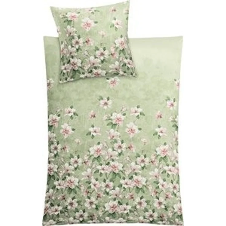 Kleine Wolke Wendebettwäsche Magnolia, Mako-Satin, 2 teilig, mit floralem Print – Bild 6