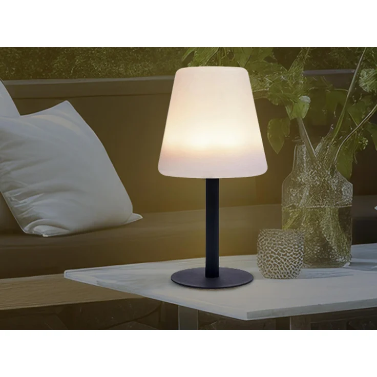 Solar Tischleuchte Outdoor, per USB & Solar aufladbar, Höhe 25cm – Bild 6